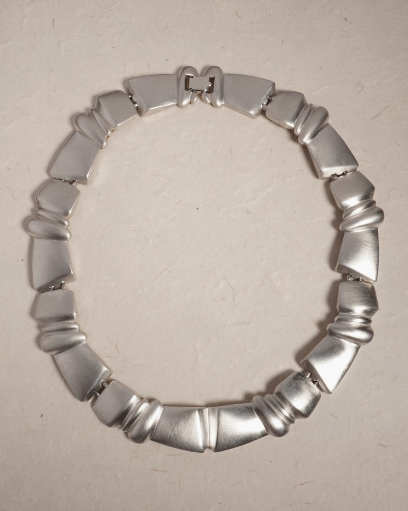 Vintage Matte Silver Statement Necklace