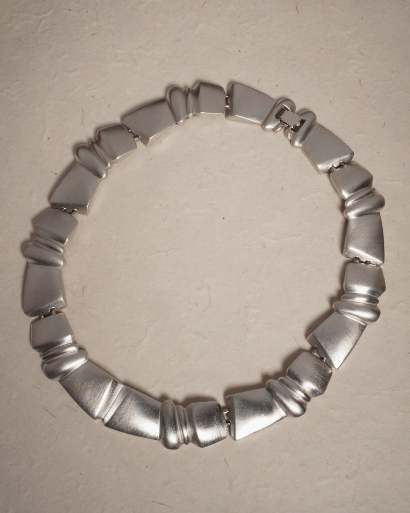 Vintage Matte Silver Statement Necklace