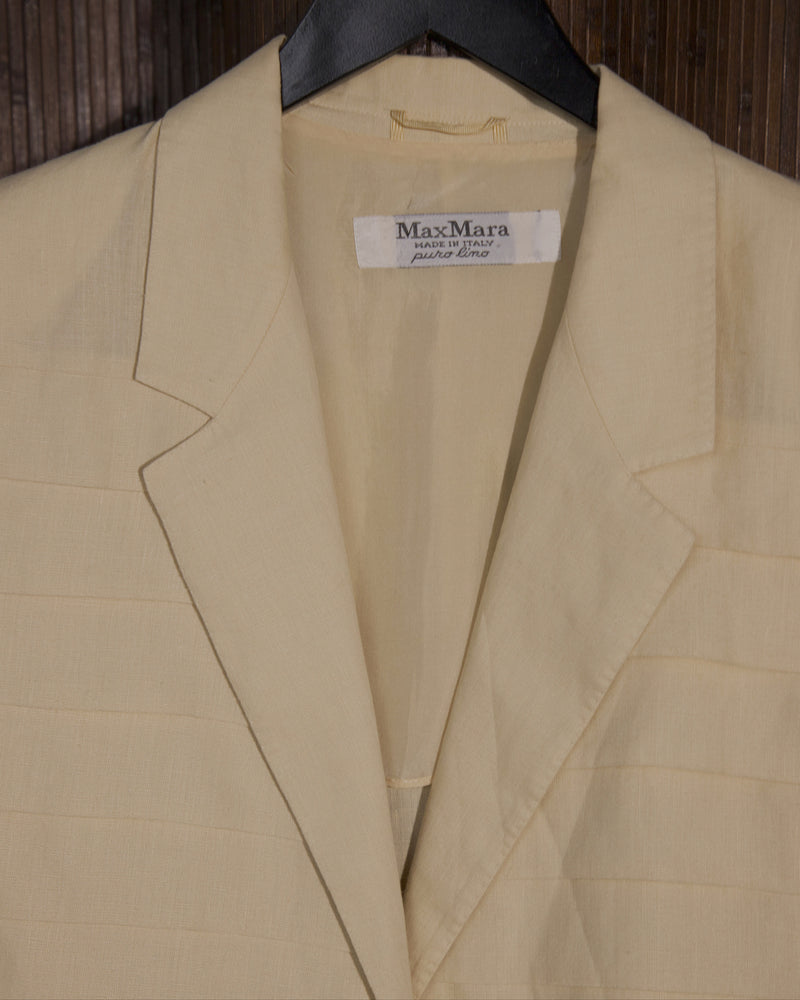 Vintage Max Mara Linen Pleated Blazer