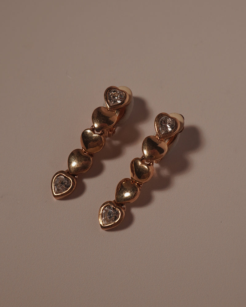 Vintage Mini Heart Drop Clip Ons