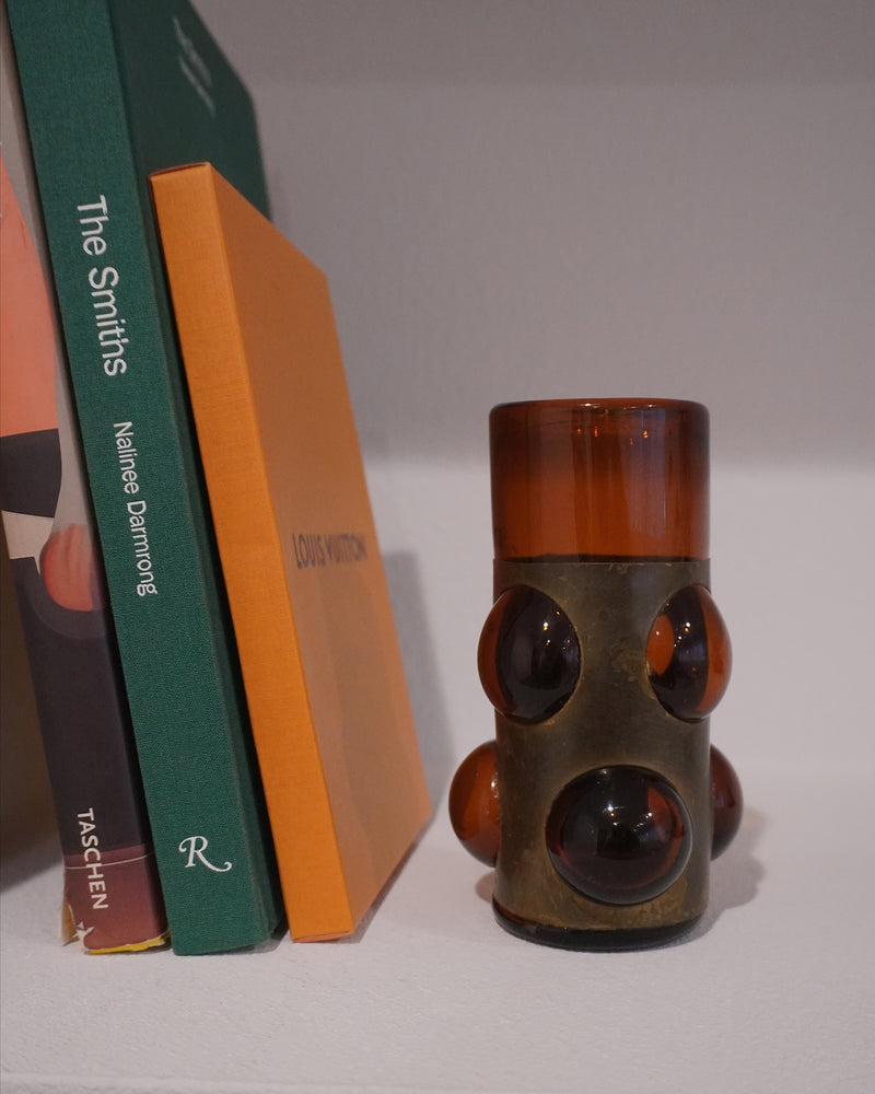 Vintage Modernist Amber Glass Vase