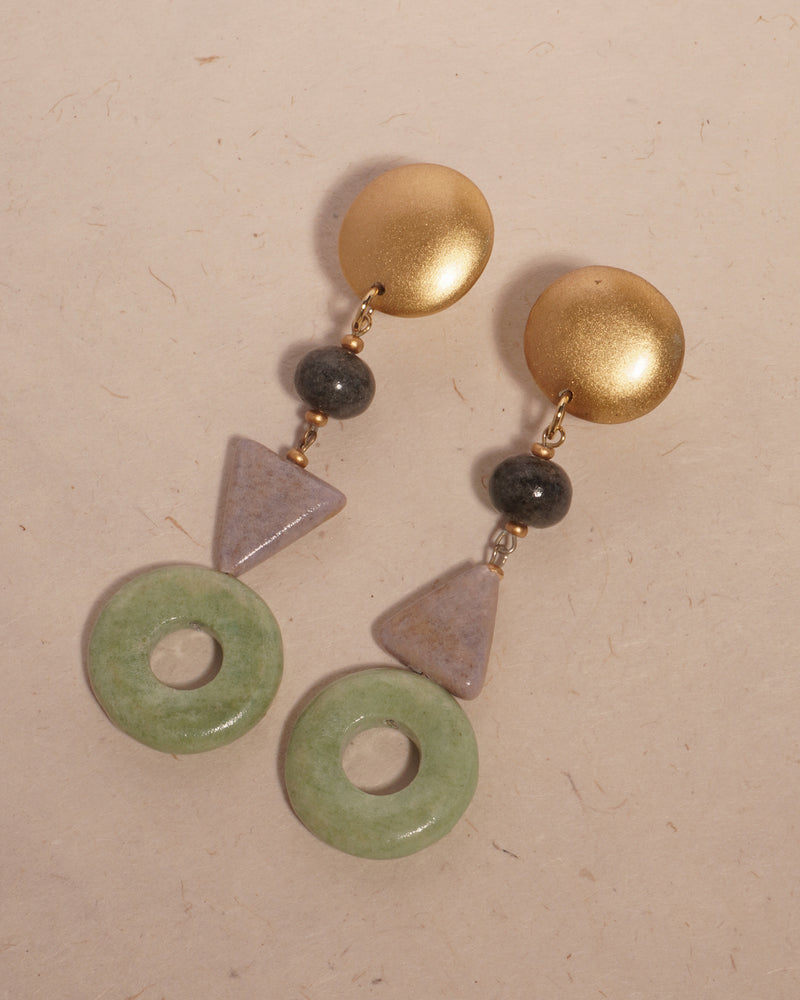 VINTAGE MODERNIST DROP BEAD EARRINGS