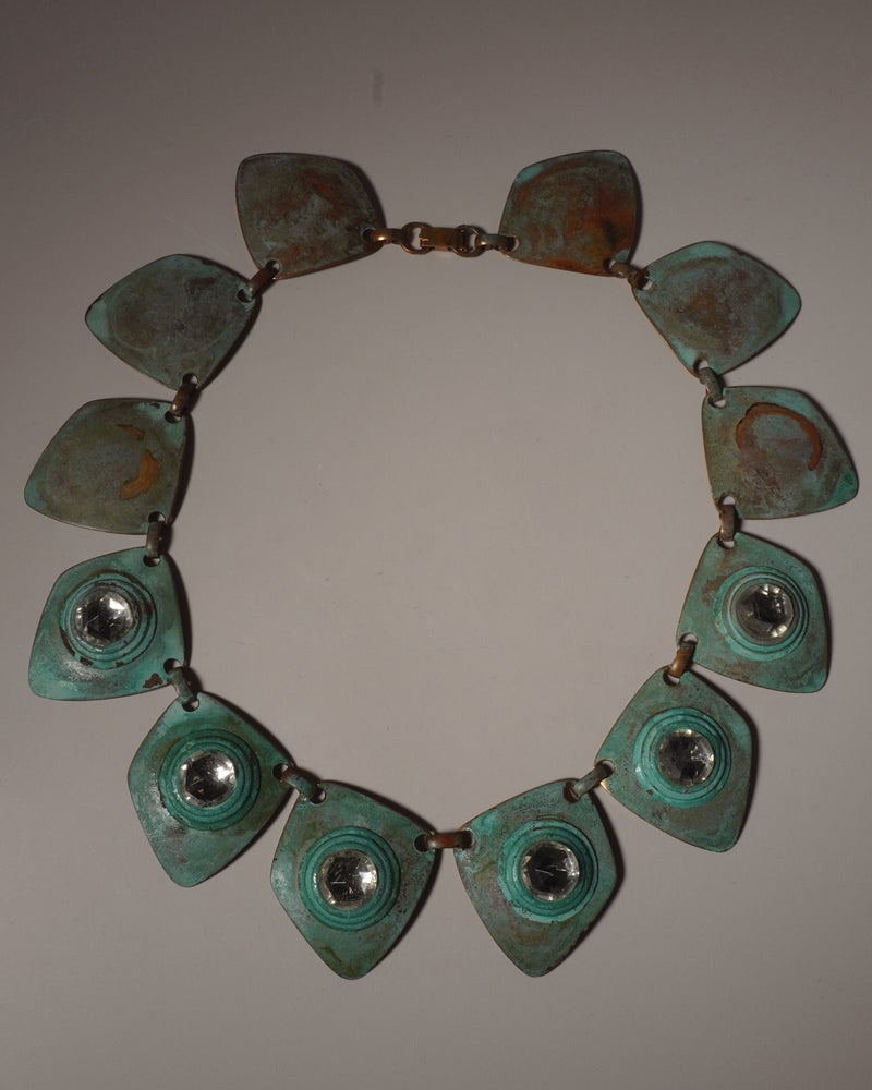 VINTAGE MODERNIST PATINA STATEMENT NECKLACE