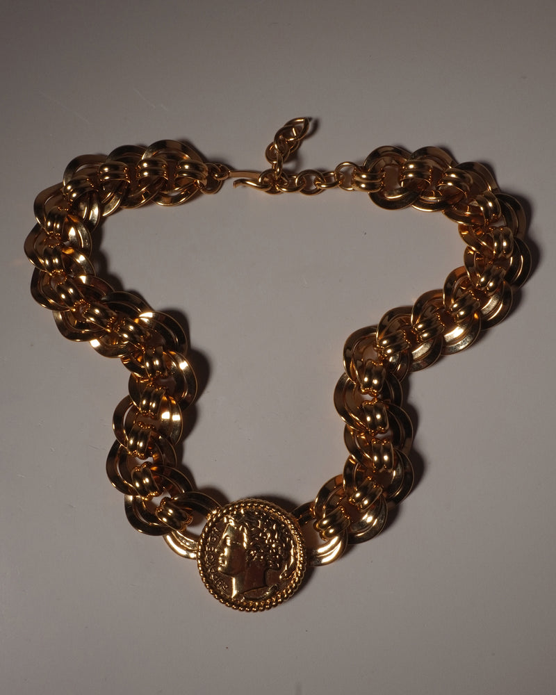 VINTAGE MONET COIN STATEMENT NECKLACE