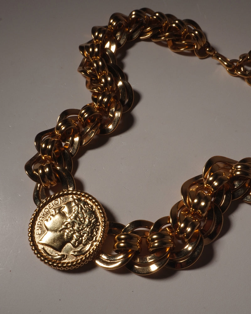 VINTAGE MONET COIN STATEMENT NECKLACE