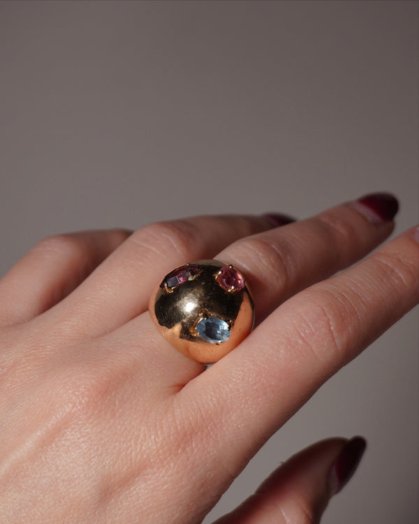 VINTAGE MULTI-COLORED DOME RING