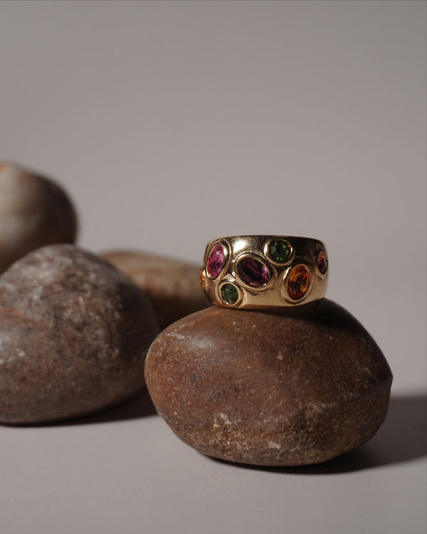 VINTAGE MULTI-COLORED GEMSTONE RING