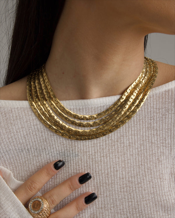 Vintage Multi-Layered Chain Necklace