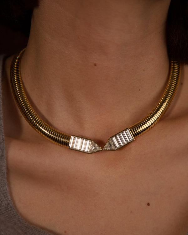 Vintage Monet Rhinestone Tubogas Necklace