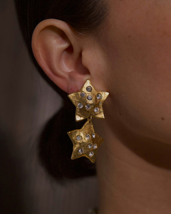 Vintage NJ DBL Star Drop Earrings