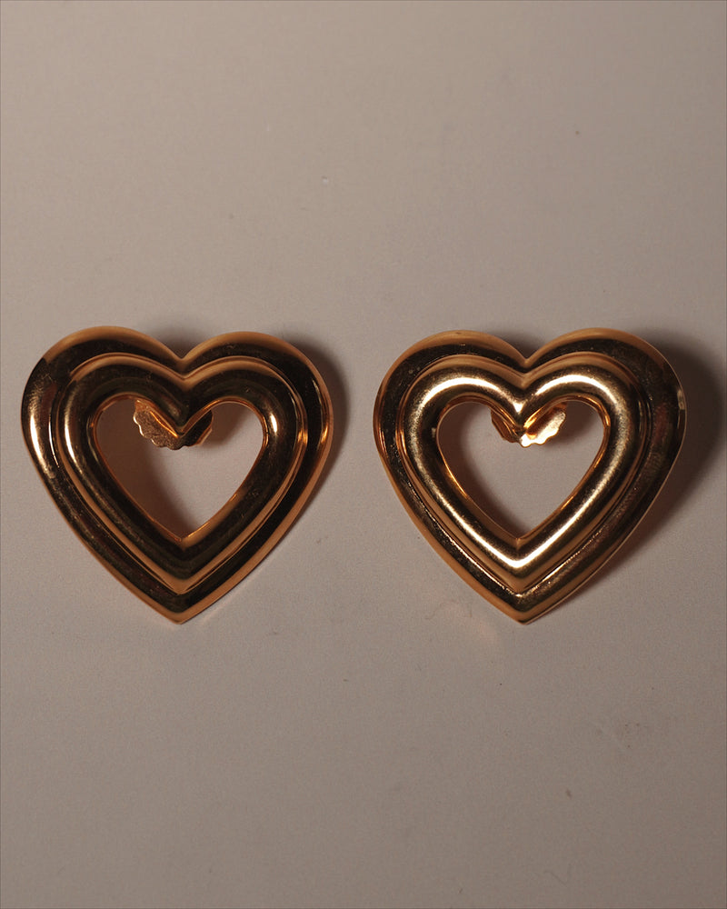 Vintage Open Heart Clip Ons