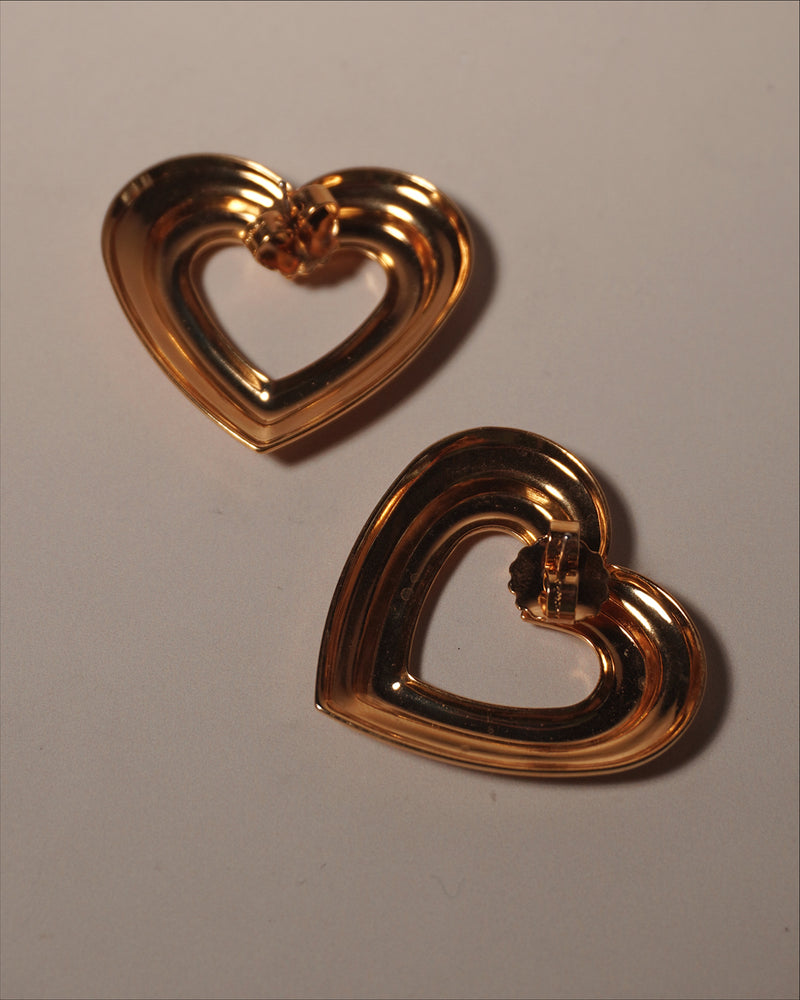 Vintage Open Heart Clip Ons