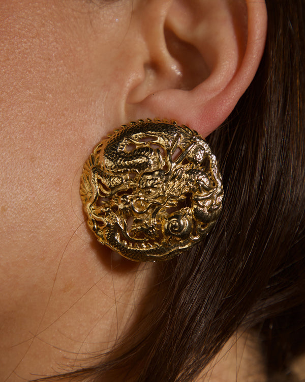 VINTAGE ORNATE DRAGON EARRINGS