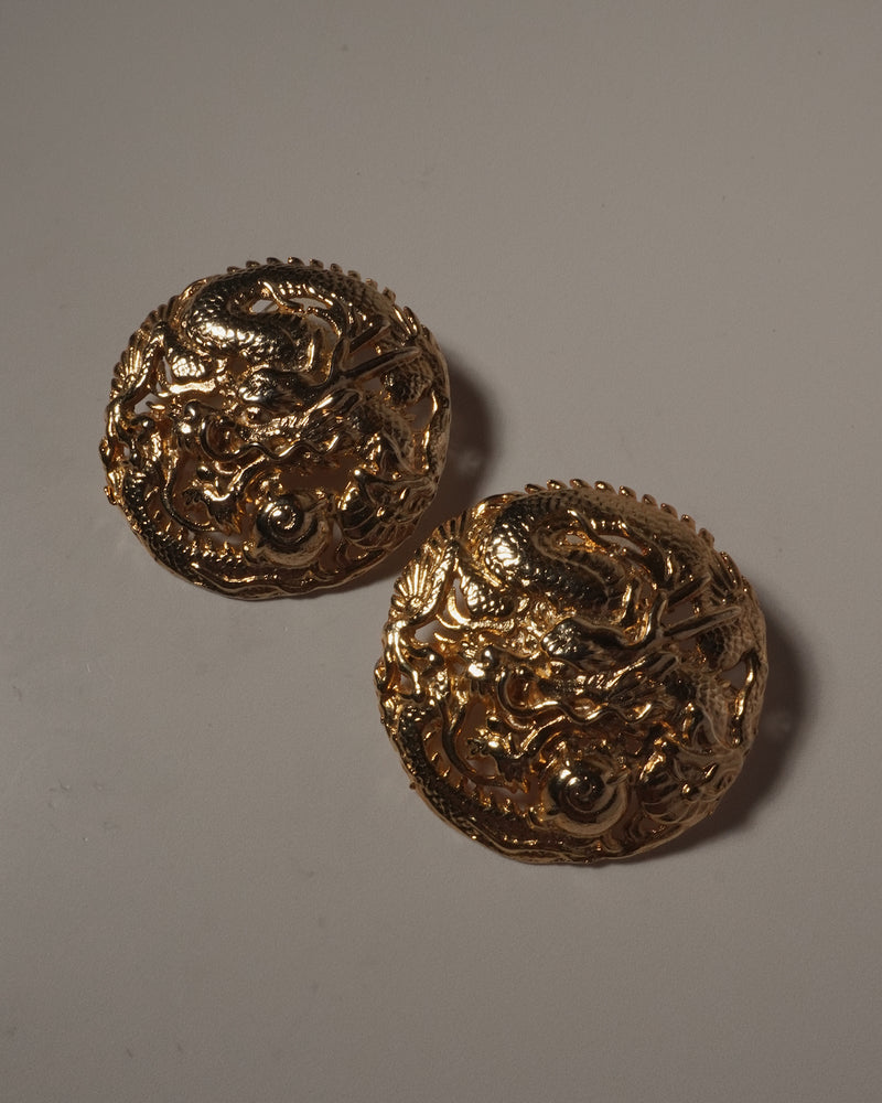 VINTAGE ORNATE DRAGON EARRINGS