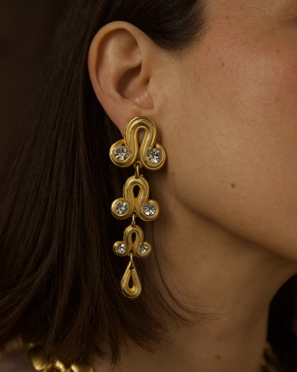 Vintage Oversized Blanca Crystal Drop Earrings