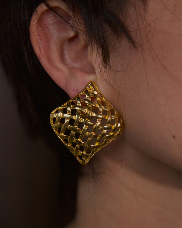 Vintage Oversized Lattice Earrings