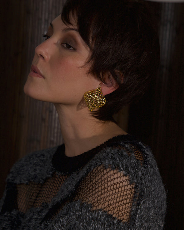 Vintage Oversized Lattice Earrings