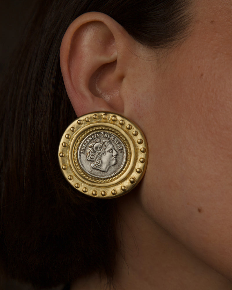 Vintage Oversized Matte Coin Clip Ons