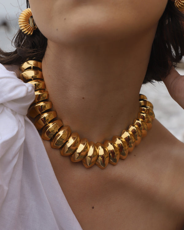 VINTAGE OVERSIZED RIDGE LINK NECKLACE