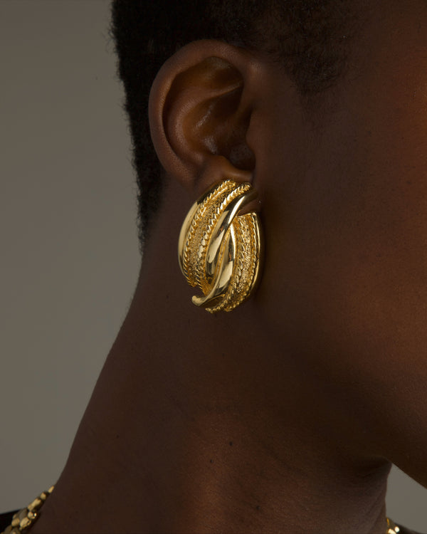 VINTAGE OVERSIZED ROPE KNOT EARRINGS