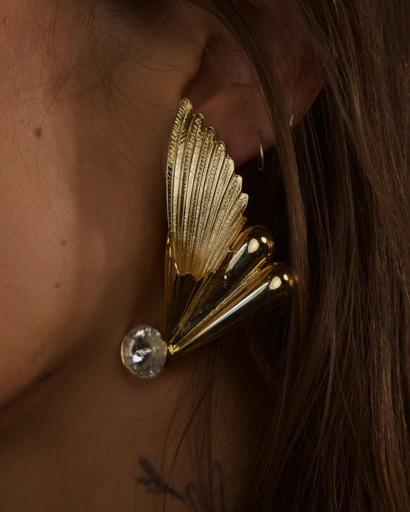 VINTAGE OVERSIZED WING EARRINGS