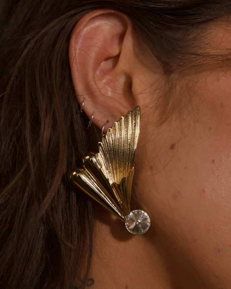 VINTAGE OVERSIZED WING EARRINGS