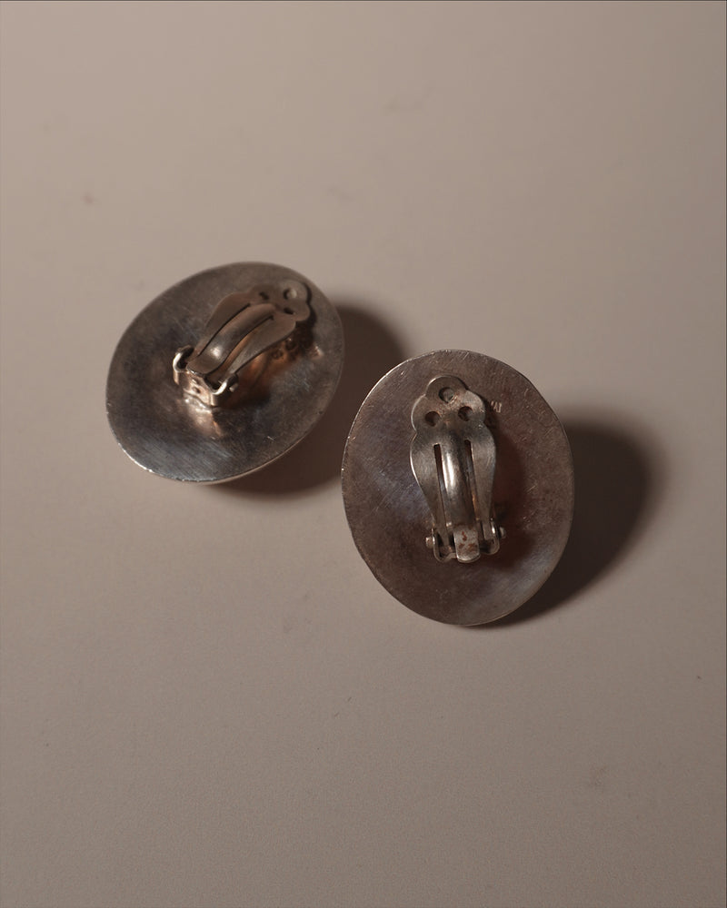 Vintage Silver Dome Earrings
