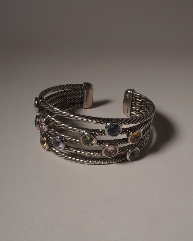 VINTAGE PASTEL RHINESTONE CABLE CUFF