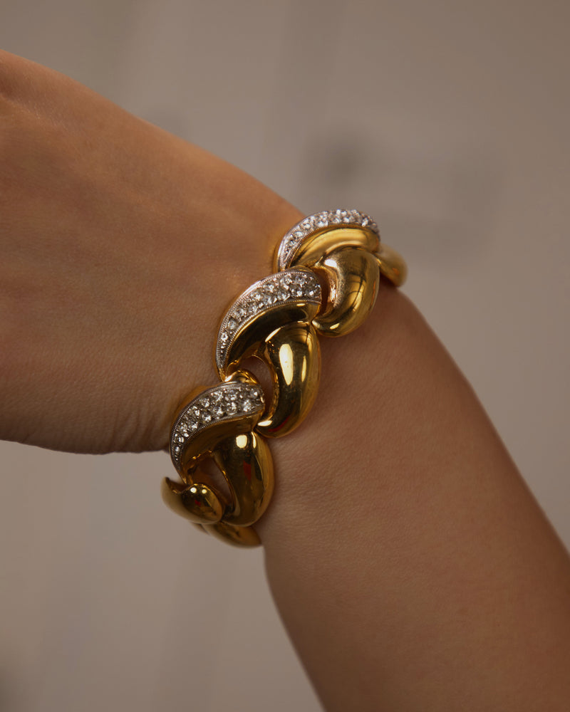 VINTAGE PAVÉ AD PUFFED LINK BRACELET