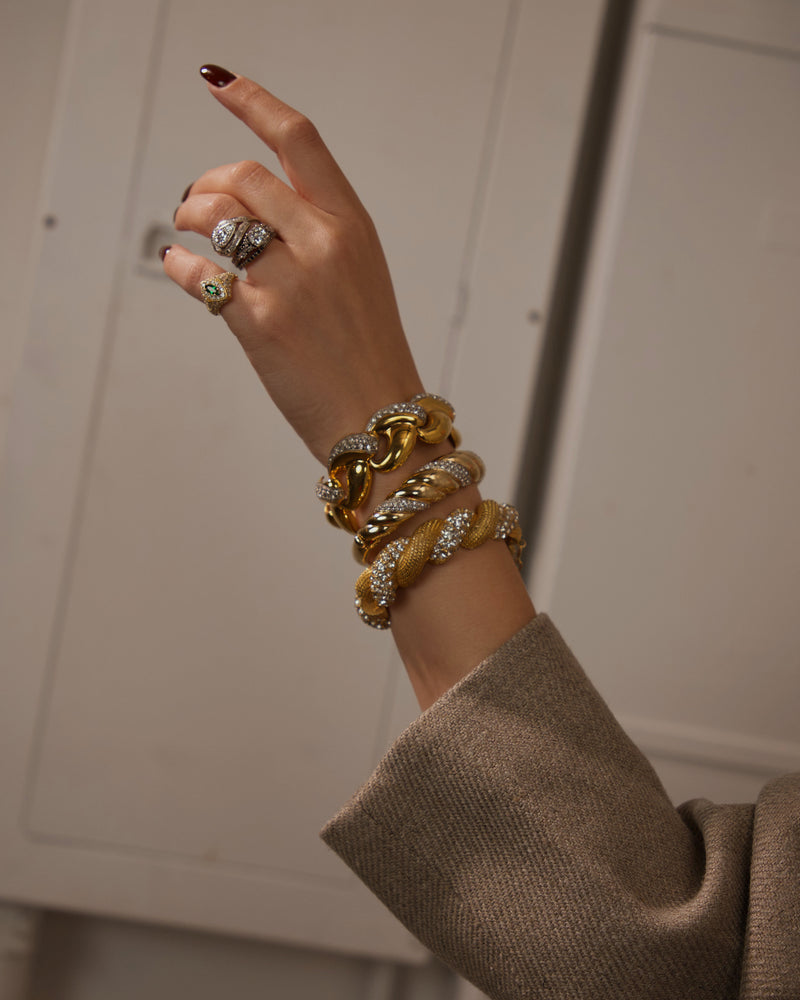 VINTAGE PAVÉ AD PUFFED LINK BRACELET