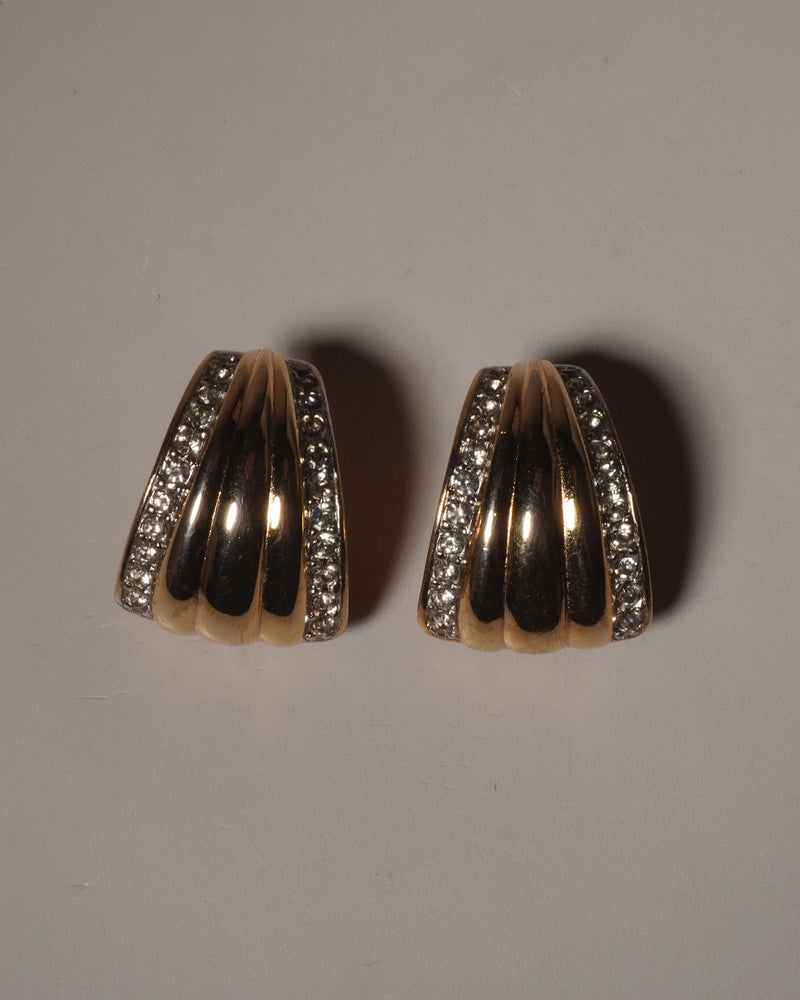 VINTAGE PAVE AD RIBBED CLIP ONS