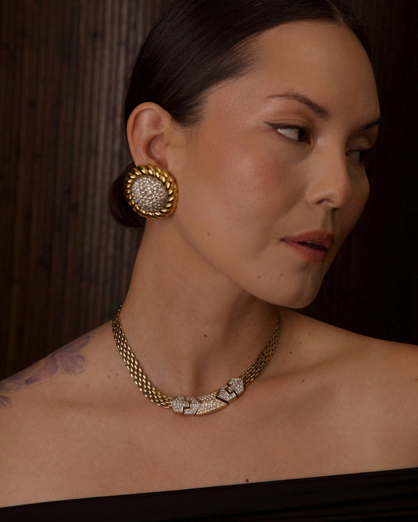 VINTAGE PAVÉ ART DECO PANTHER LINK NECKLACE