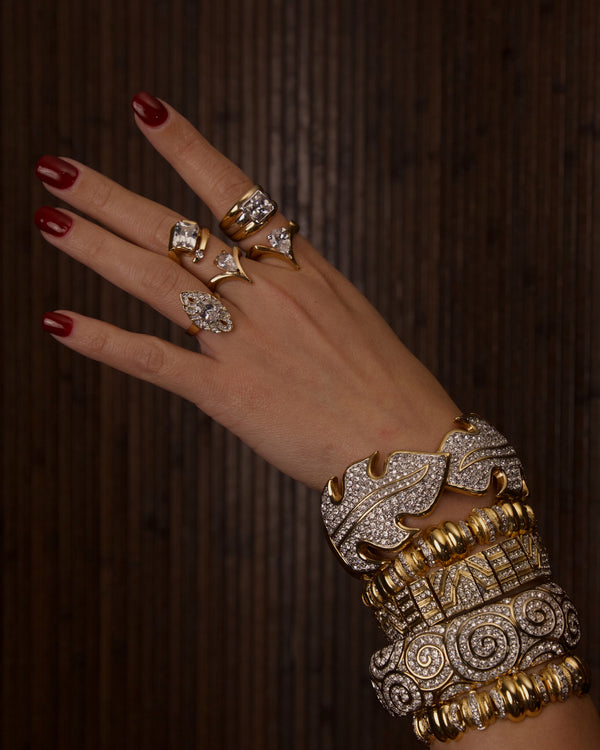 VINTAGE PAVÉ ART DECO RING SZ 6