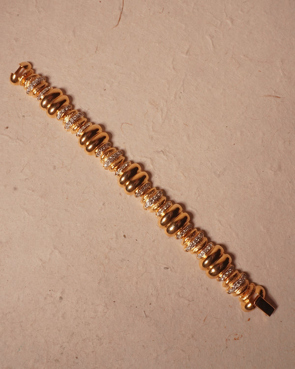 VINTAGE PAVÉ ARTICULATED RIBBED LINK BRACELET