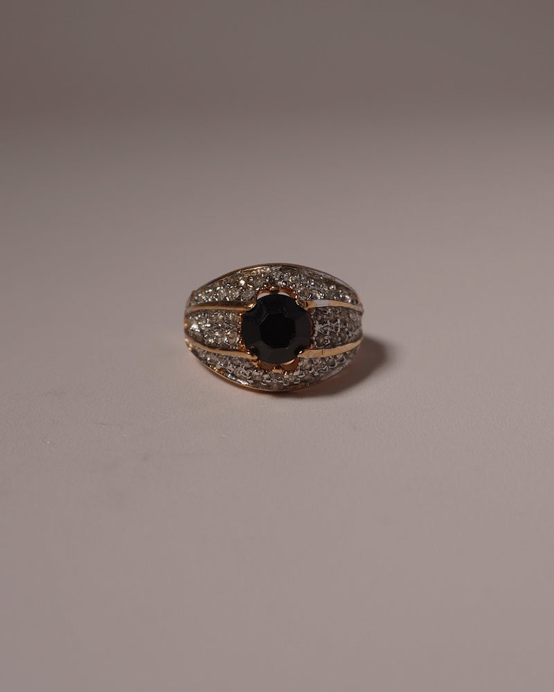 Vintage Pave Black CZ Ring Sz 8