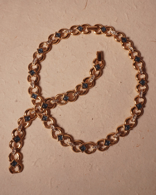 VINTAGE PAVÉ BLUE GLASS CABOCHON SET