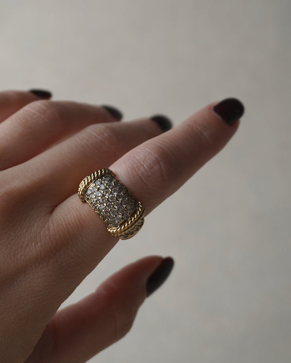 Vintage Pave Chunky Dome Ring Sz 8