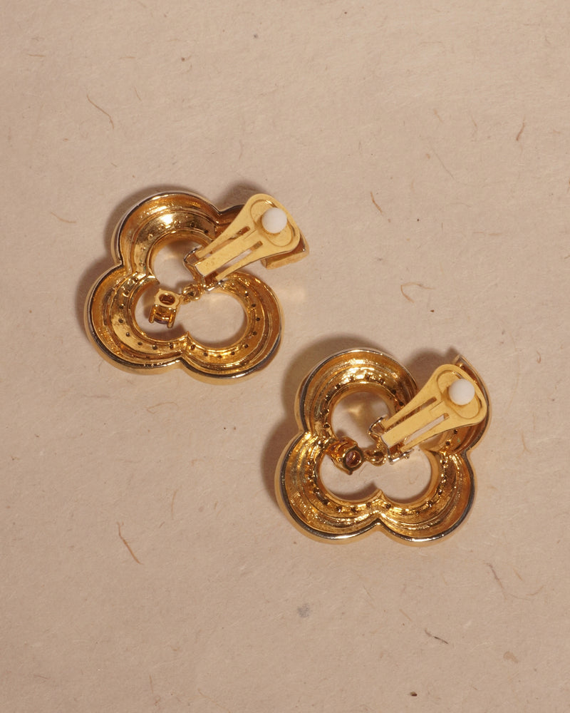 VINTAGE PAVÉ CLOVER STATEMENT EARRINGS