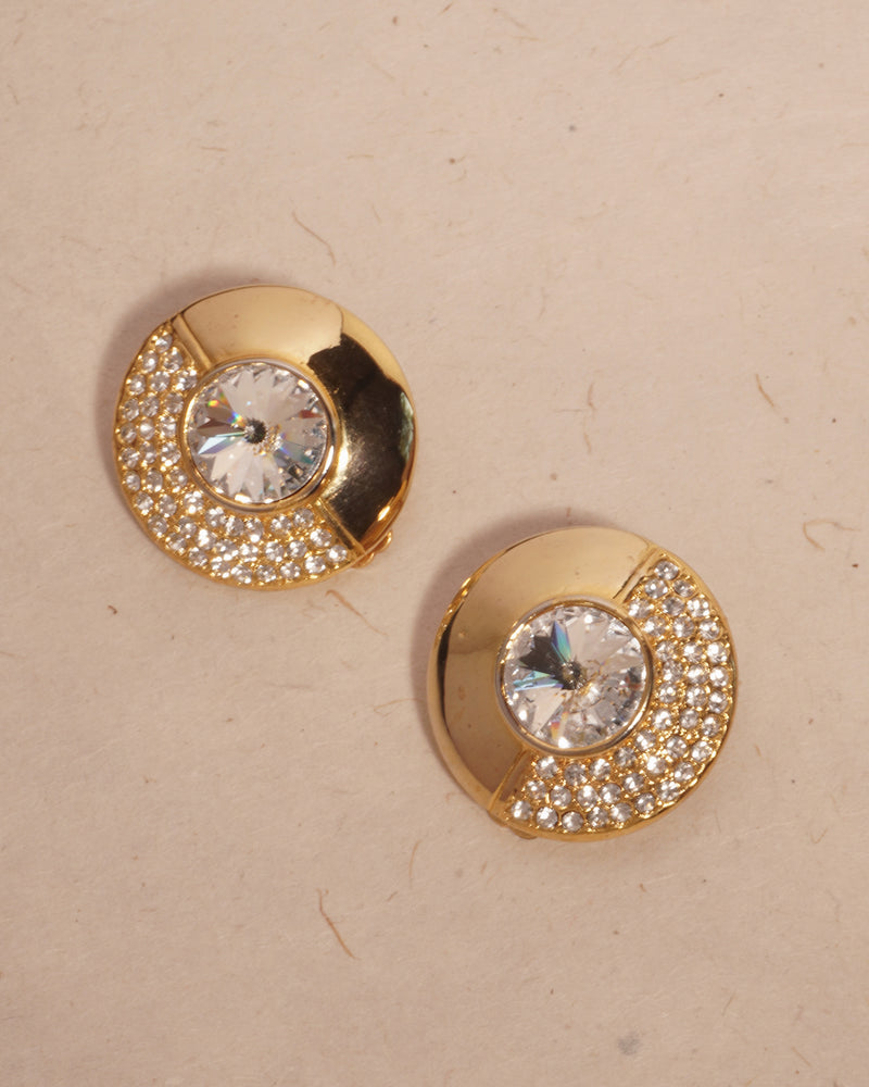 VINTAGE PAVÉ CRYSTAL BUTTON CLIP ONS