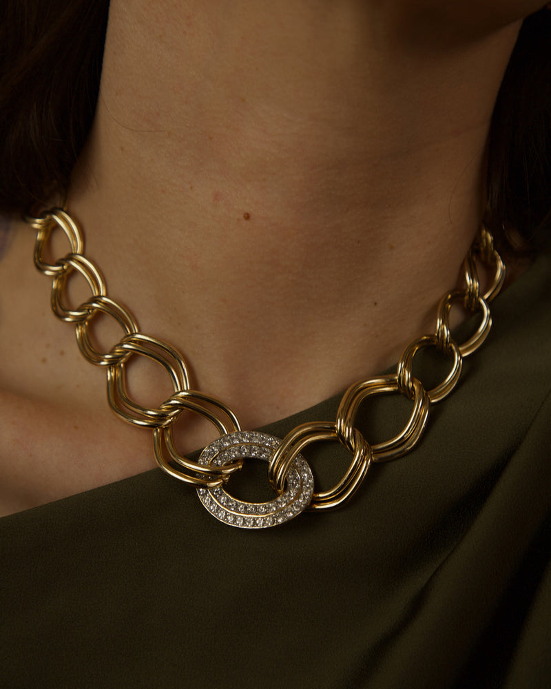 Vintage Pavé Double Link Necklace