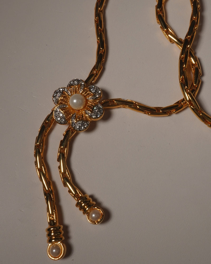 Vintage Pave Flower Lariat