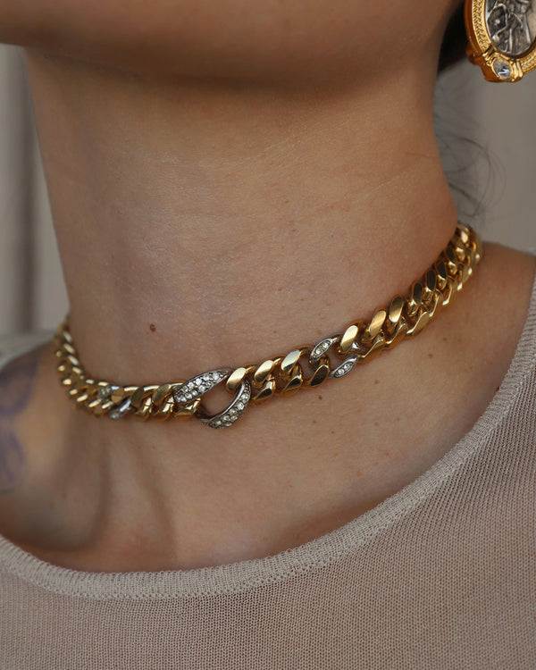 Vintage Pave Link Chain Choker