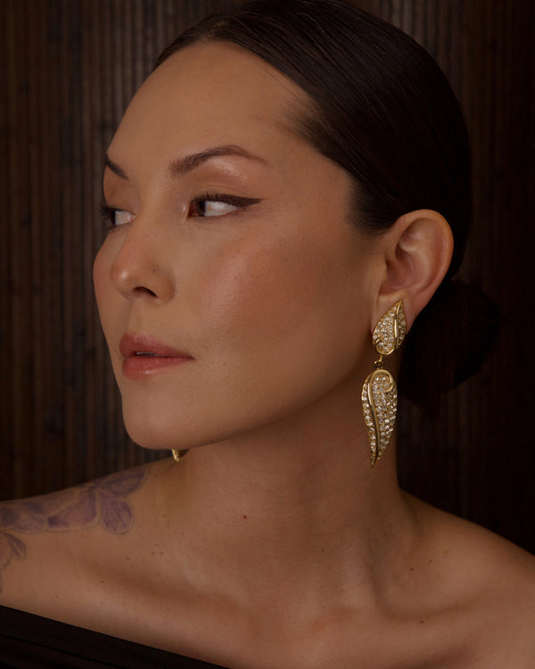 VINTAGE PAVÉ OVERSIZED DROP EARRINGS