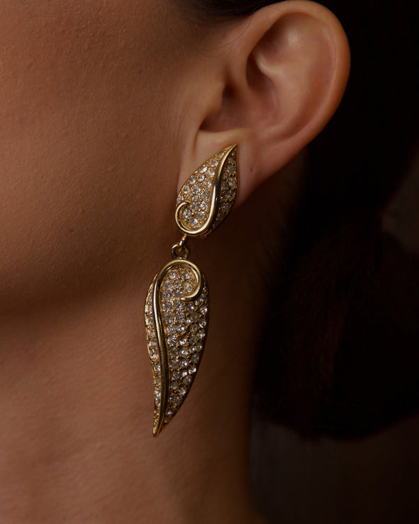 VINTAGE PAVÉ OVERSIZED DROP EARRINGS