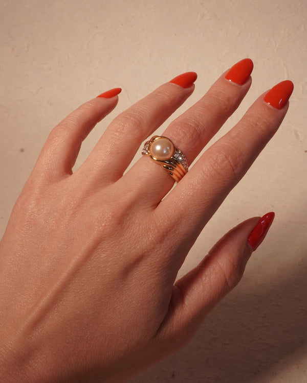 Vintage Pavé Pearl Band (Sz 7)