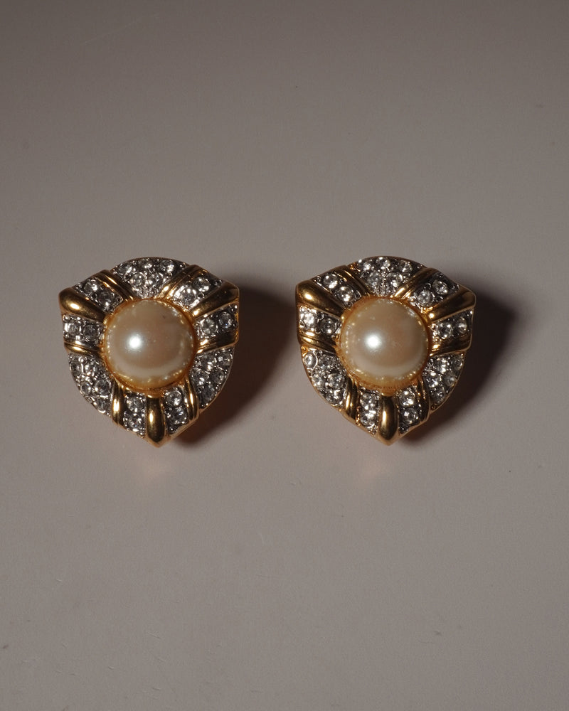 VINTAGE PAVE PEARL CAB CLIP ONS