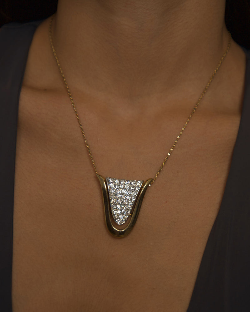 VINTAGE PAVE PENDANT NECKLACE