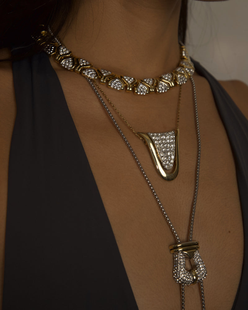 VINTAGE PAVE PENDANT NECKLACE