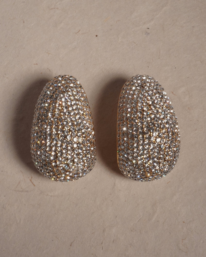 Vintage Pavé Rhinestone Drop Clip Ons