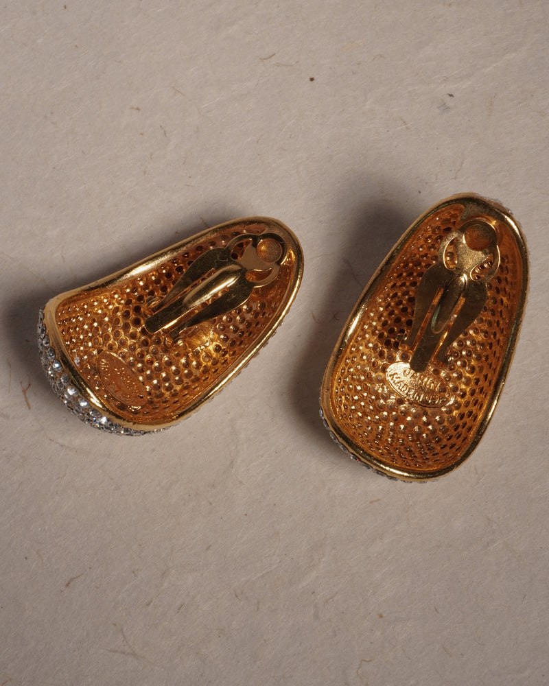 Vintage Pavé Rhinestone Drop Clip Ons